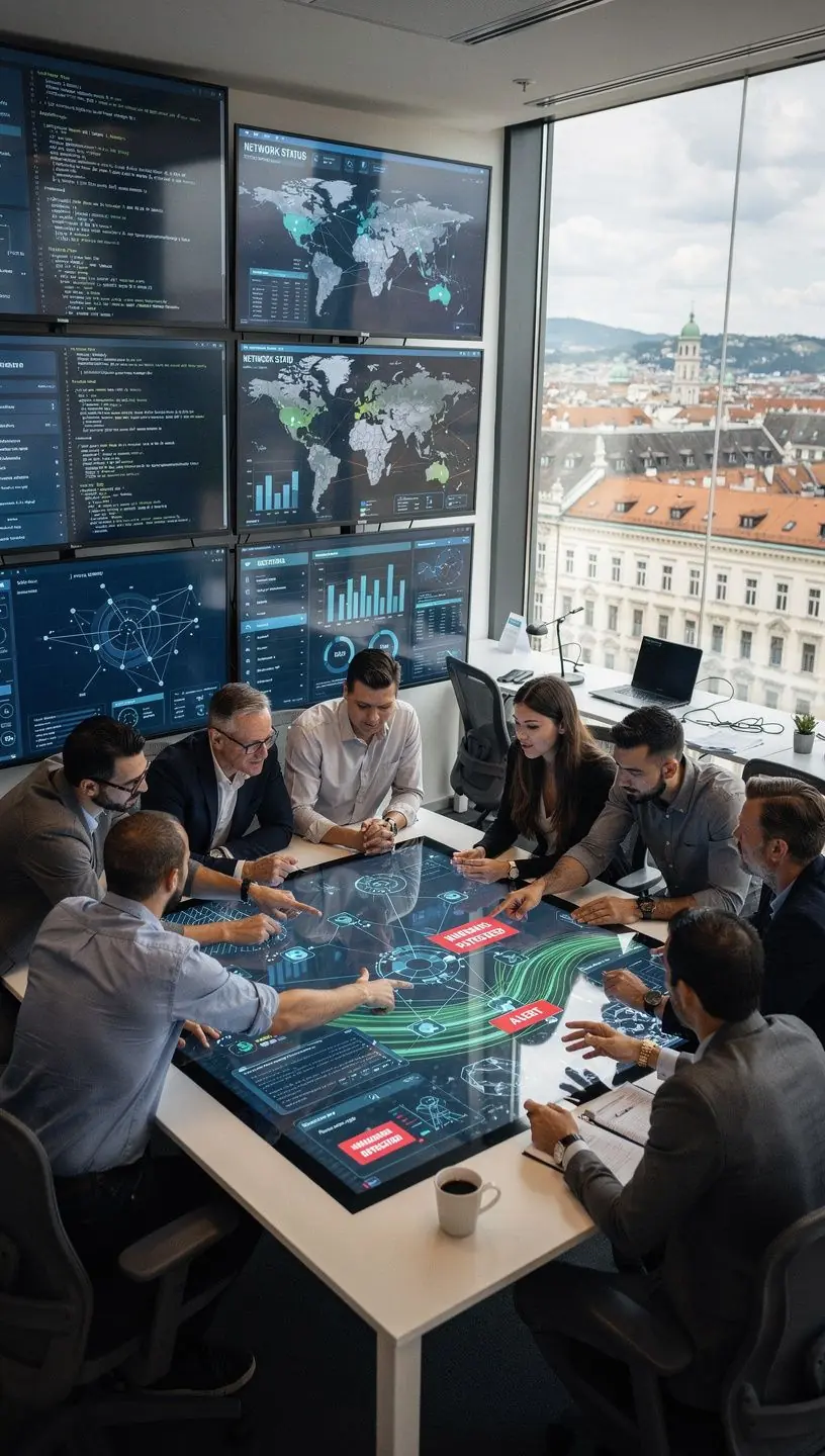 Screenshot einer interaktiven Lernplattform für Cybersecurity-Studierende.