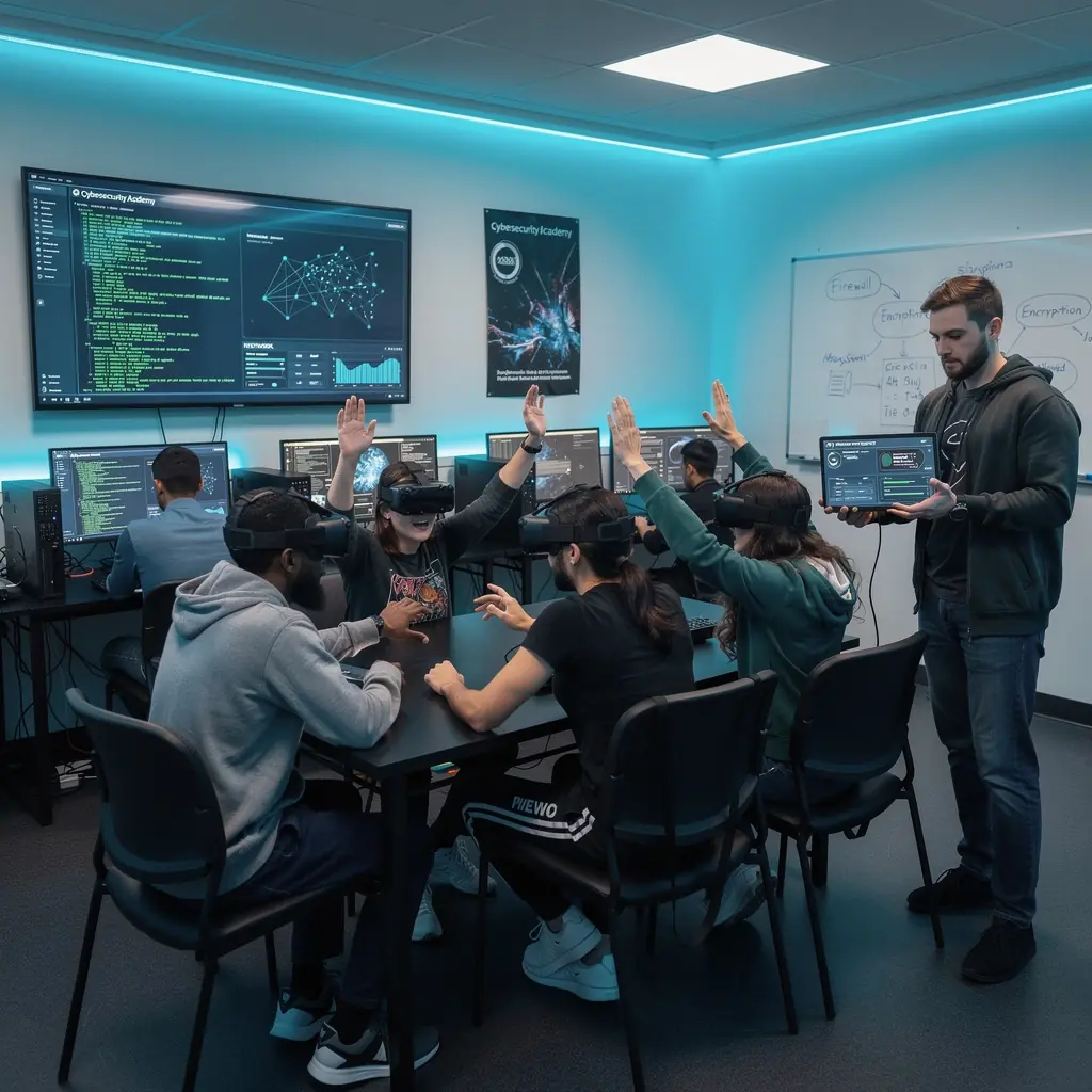 Bild von einem Seminarraum mit Teilnehmern, die an Cybersecurity-Workshops teilnehmen.