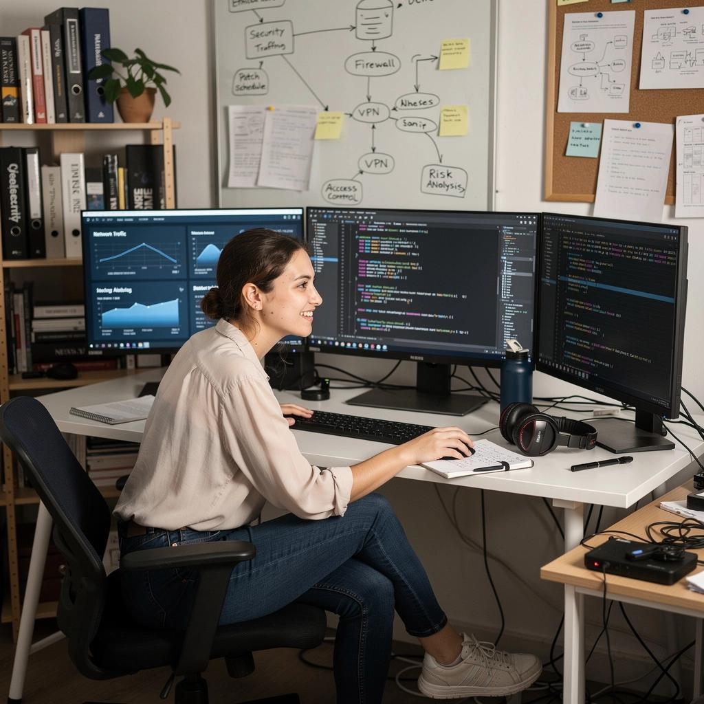 Ein Screenshot einer interaktiven Lernplattform, die Cybersecurity-Kurse anbietet.